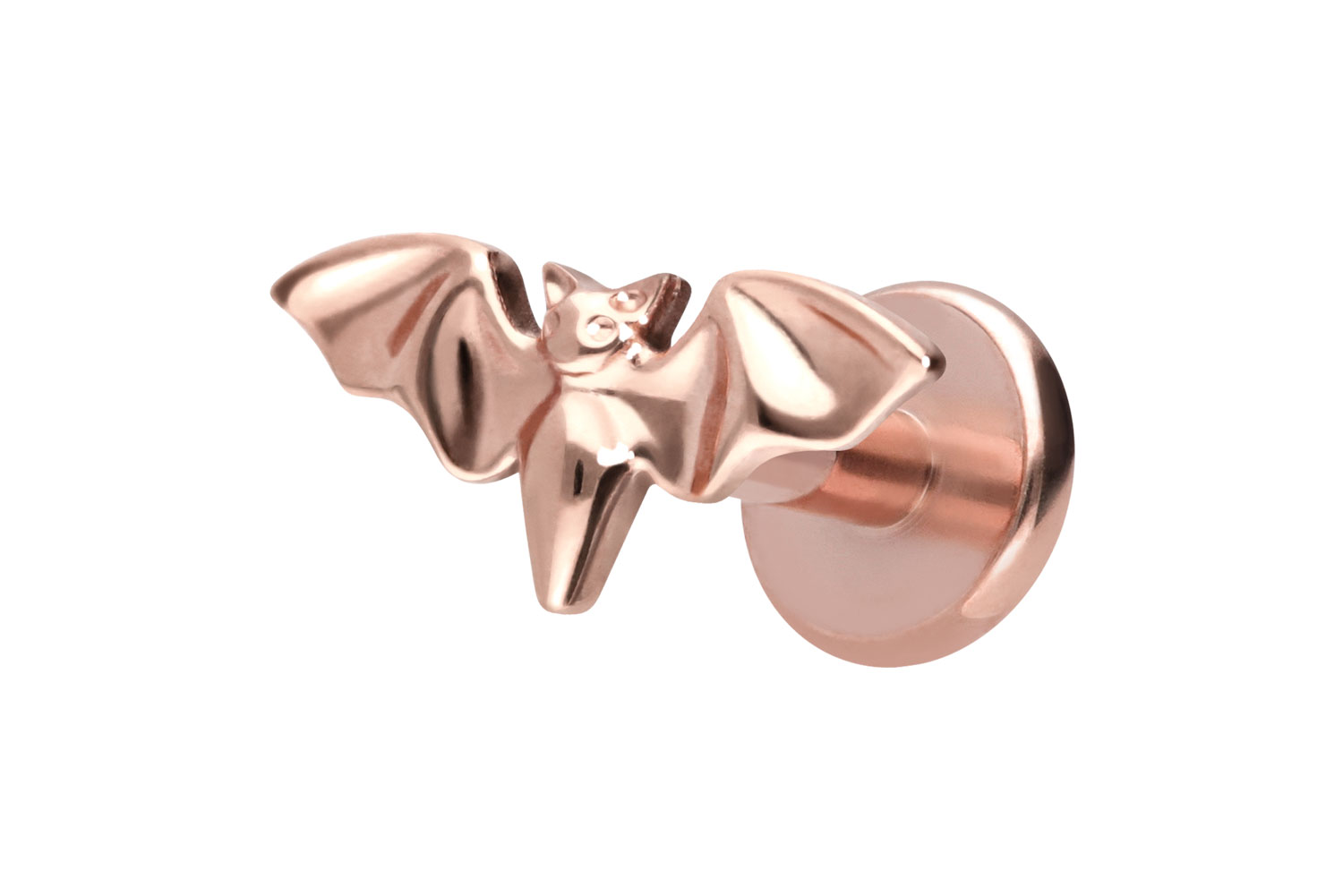 Titan Labret Piercing mit Innengewinde FLEDERMAUS